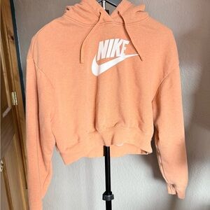 Nike Women’s Peach/White Cropped Hoodie